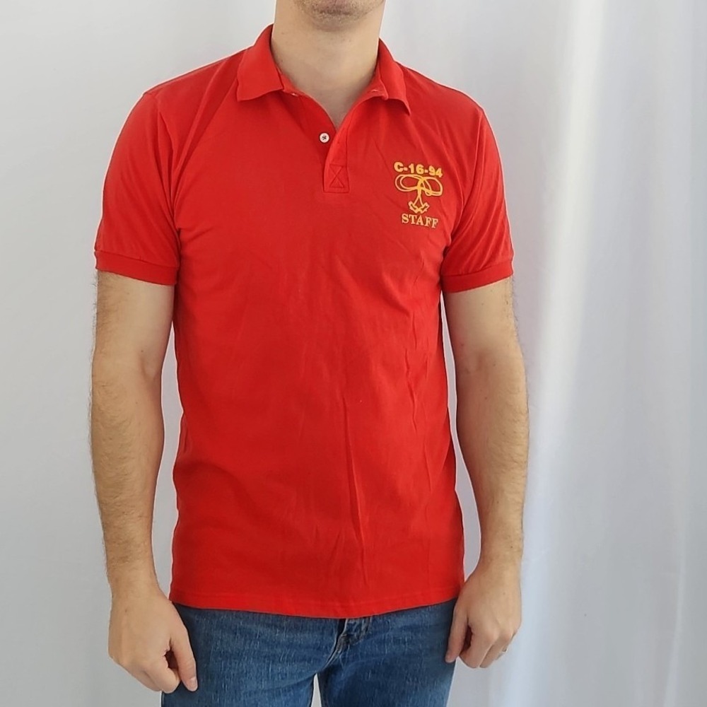90s Red Boy Scout Camp Staff Polo